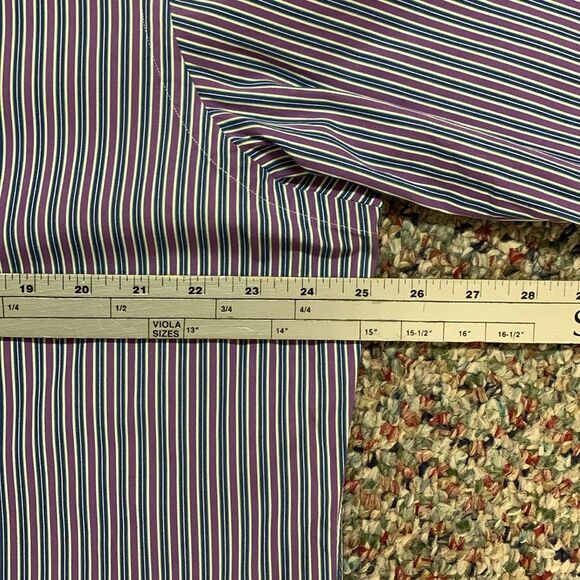 Ralph Lauren Purple Blue White Stripe Long Sleeve Button Down Dress Shirt Sz XL - Picture 7 of 9